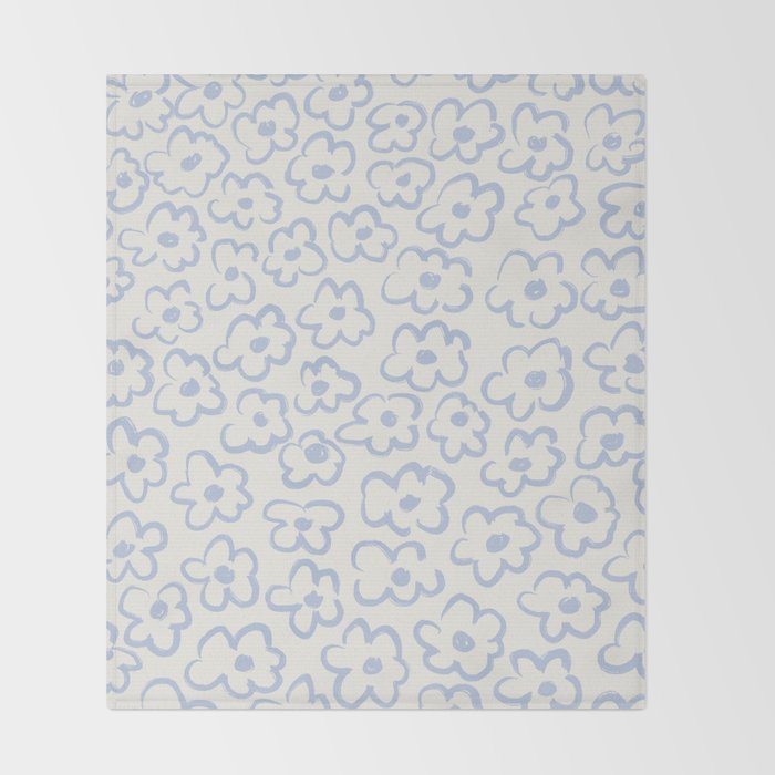 Daisies Pattern NO.2 | Blue Throw Blanket Gallery Image 2