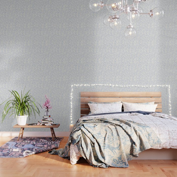 Daisies Pattern NO.2 | Blue Wallpaper Gallery Image 3