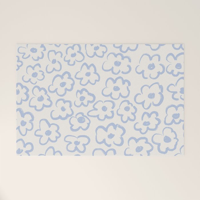 Daisies Pattern NO.2 | Blue Welcome Mat Gallery Image 1