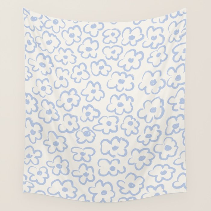 Daisies Pattern NO.2 | Blue Wall Tapestry Gallery Image 4