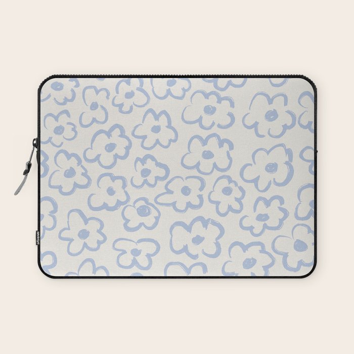 Daisies Pattern NO.2 | Blue Laptop Sleeve Gallery Image 1