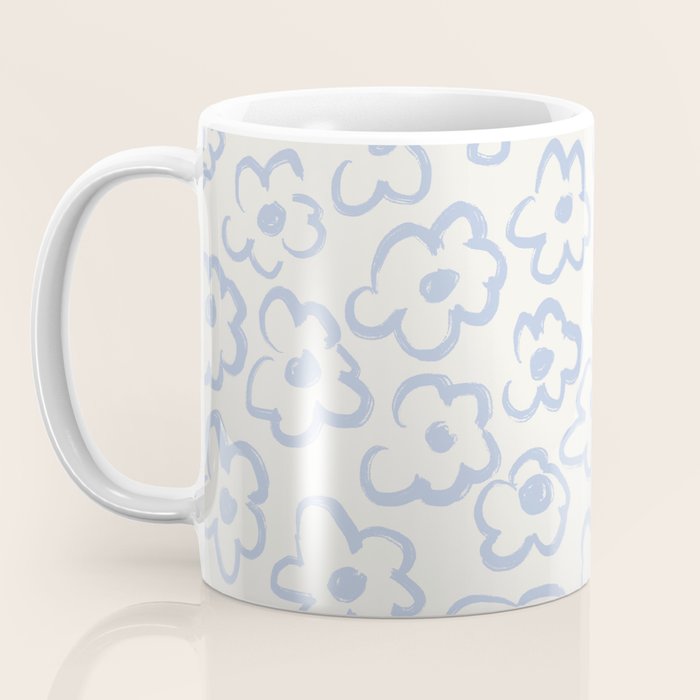 Daisies Pattern NO.2 | Blue Coffee Mug Gallery Image 3