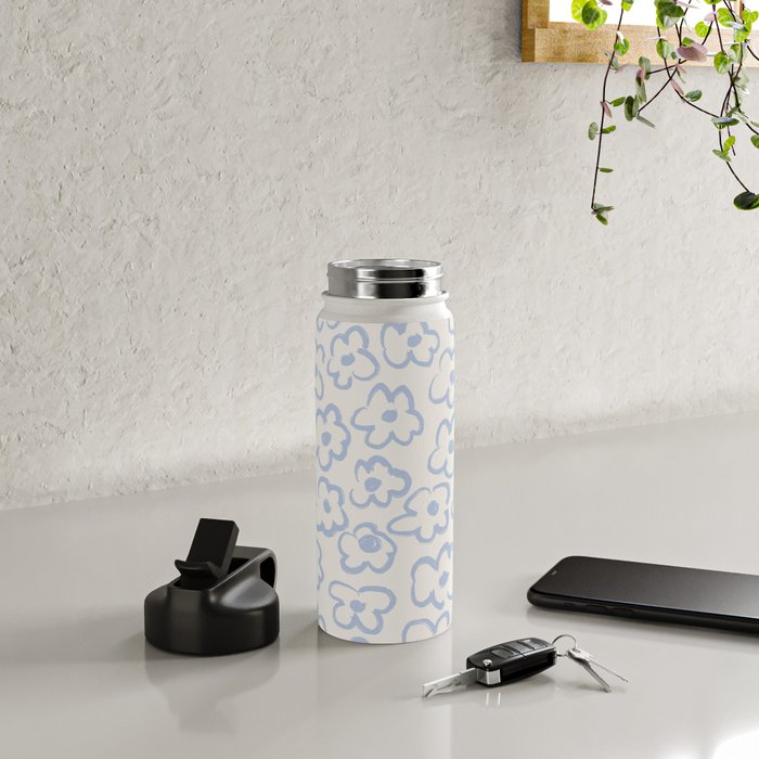 Daisies Pattern NO.2 | Blue Water Bottle Gallery Image 5