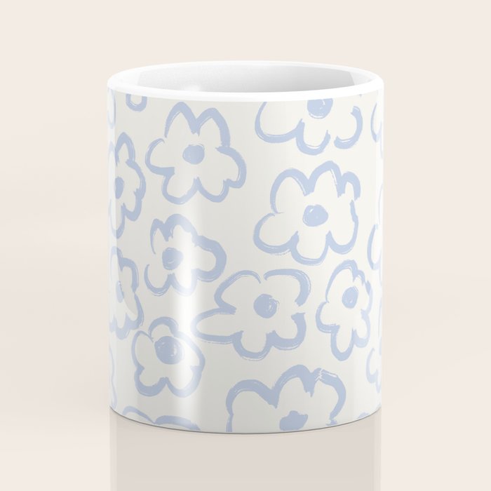Daisies Pattern NO.2 | Blue Coffee Mug Gallery Image 4