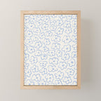 Daisies Pattern NO.2 | Blue Mini Art Print Gallery Image 1