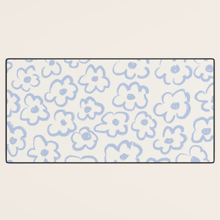 Daisies Pattern NO.2 | Blue Desk Mat Gallery Image 3