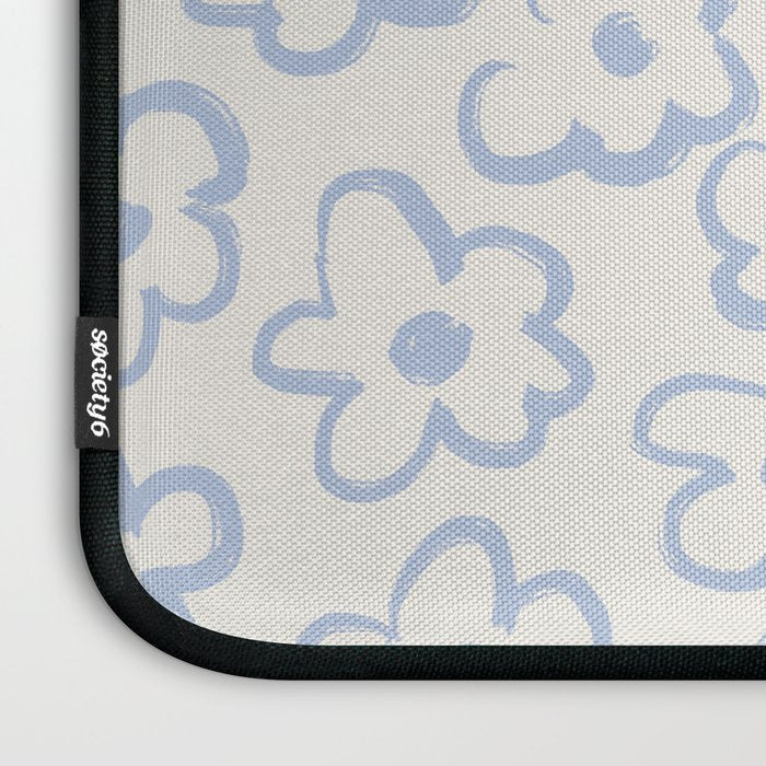 Daisies Pattern NO.2 | Blue Laptop Sleeve Gallery Image 3
