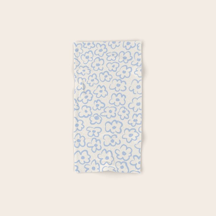 Daisies Pattern NO.2 | Blue Bath Towel Gallery Image 1