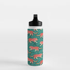 Tigers - pink, red, and jungle green Water Bottle Gallery Image 3