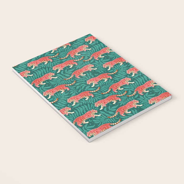 Tigers - pink, red, and jungle green Notebook Gallery Image 3