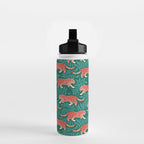 Tigers - pink, red, and jungle green Water Bottle Gallery Image 2
