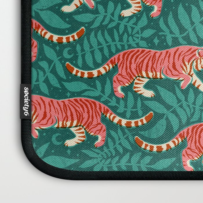 Tigers - pink, red, and jungle green Laptop Sleeve Gallery Image 3