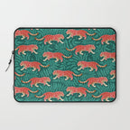 Tigers - pink, red, and jungle green Laptop Sleeve Gallery Image 1