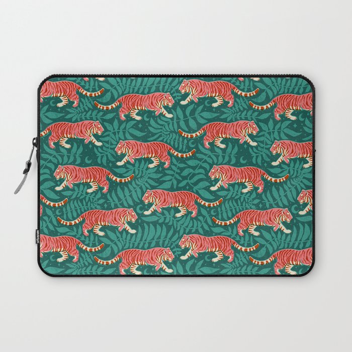 Tigers - pink, red, and jungle green Laptop Sleeve Gallery Image 1