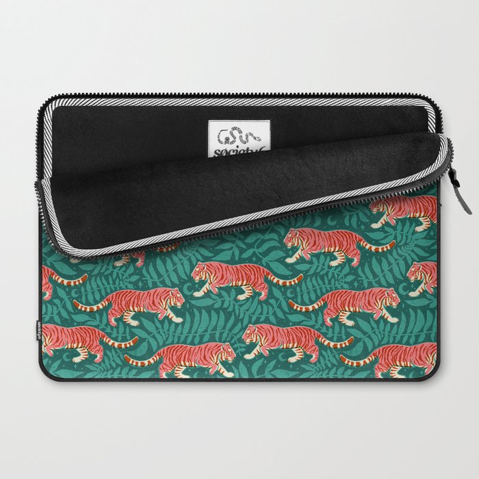 Tigers - pink, red, and jungle green Laptop Sleeve Gallery Image 2