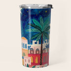 Oriental city under a starry sky in bright colours Travel Mug Gallery Image 2