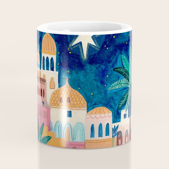 Oriental city under a starry sky in bright colours Coffee Mug Gallery Image 4