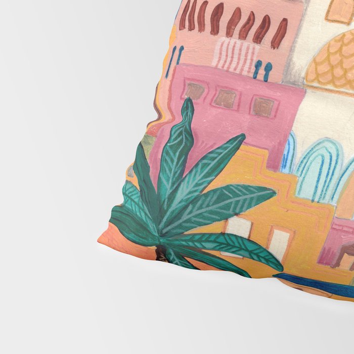Oriental city under a starry sky in bright colours Pillow Sham Gallery Image 4