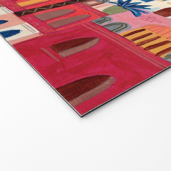 Oriental city under a starry sky in bright colours Welcome Mat Gallery Image 2