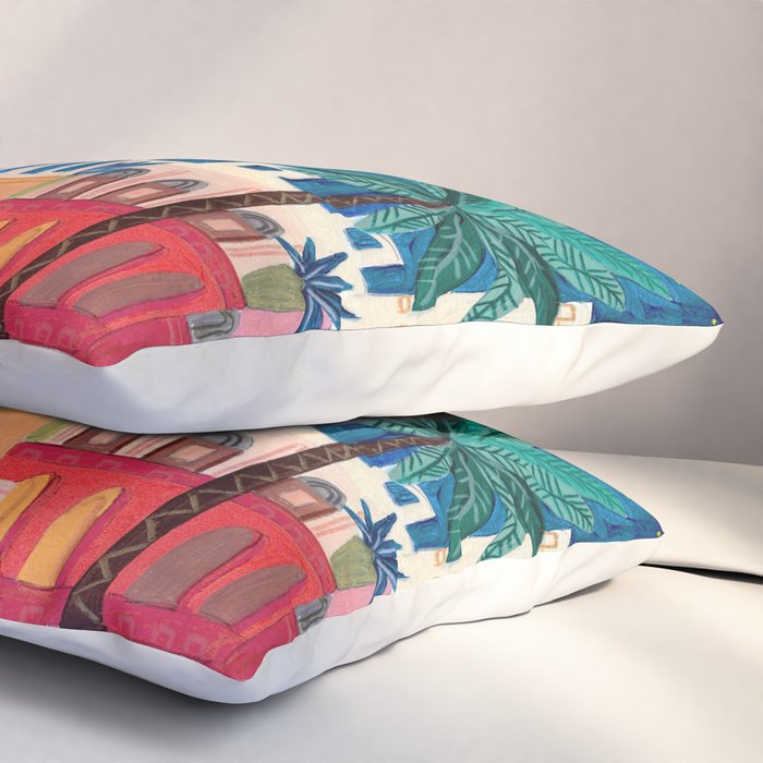 Oriental city under a starry sky in bright colours Pillow Sham Gallery Image 3