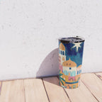 Oriental city under a starry sky in bright colours Travel Mug Gallery Image 4