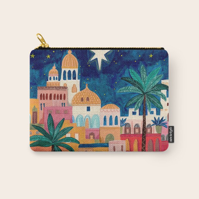 Oriental city under a starry sky in bright colours Carry All Pouch Gallery Image 1