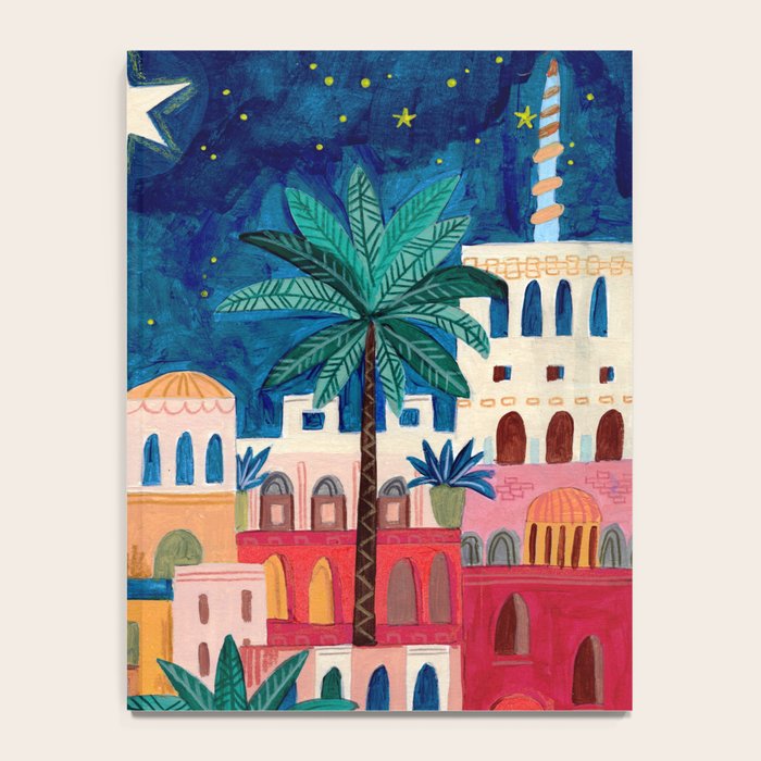 Oriental city under a starry sky in bright colours Notebook Gallery Image 4