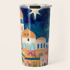 Oriental city under a starry sky in bright colours Travel Mug Gallery Image 1