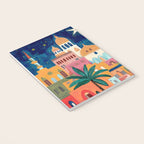 Oriental city under a starry sky in bright colours Notebook Gallery Image 3