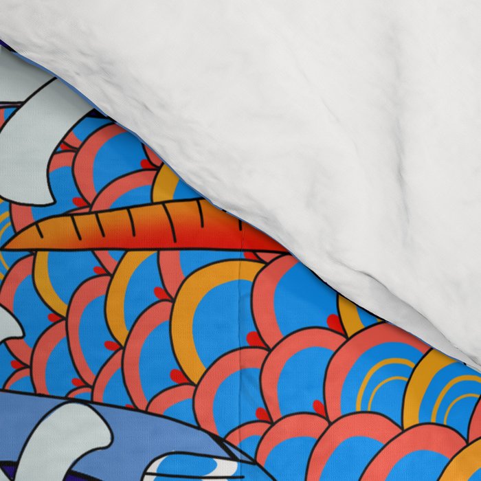 Koi fish / japanese tattoo style pattern Comforter Gallery Image 4