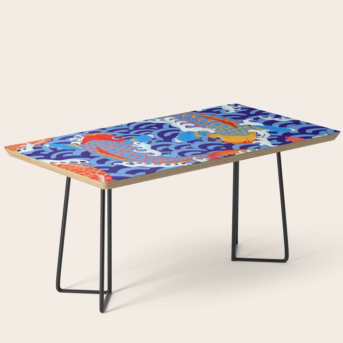 Koi fish / japanese tattoo style pattern Coffee Table Gallery Image 1