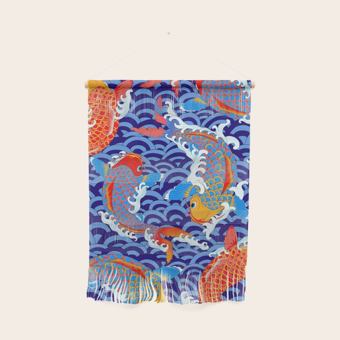 Koi fish / japanese tattoo style pattern Wall Hanging Gallery Image 1