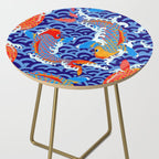 Koi fish / japanese tattoo style pattern Side Table Gallery Image 2