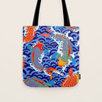 Koi fish / japanese tattoo style pattern Tote Bag Gallery Image 1
