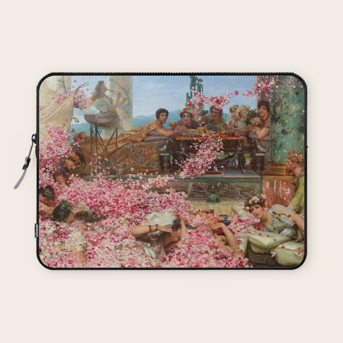 Lawrence Alma-Tadema's The Roses of Heliogabalus,  Roman Elagabalus with rose petals painting Laptop Sleeve Gallery Image 1