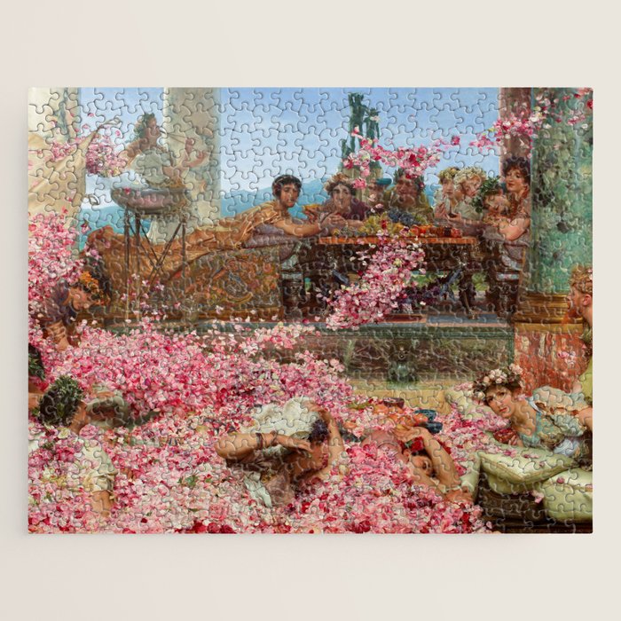Lawrence Alma-Tadema's The Roses of Heliogabalus,  Roman Elagabalus with rose petals painting Jigsaw Puzzle Gallery Image 1