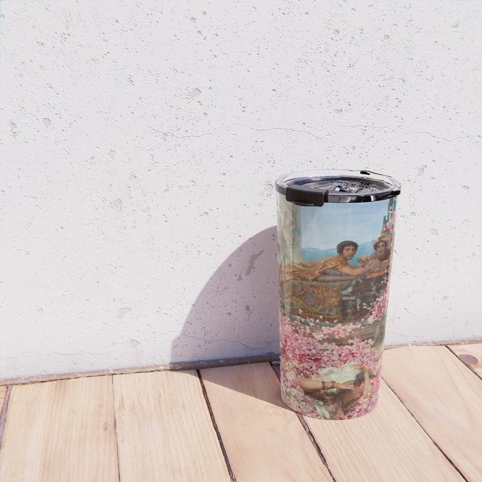 Lawrence Alma-Tadema's The Roses of Heliogabalus,  Roman Elagabalus with rose petals painting Travel Mug Gallery Image 4