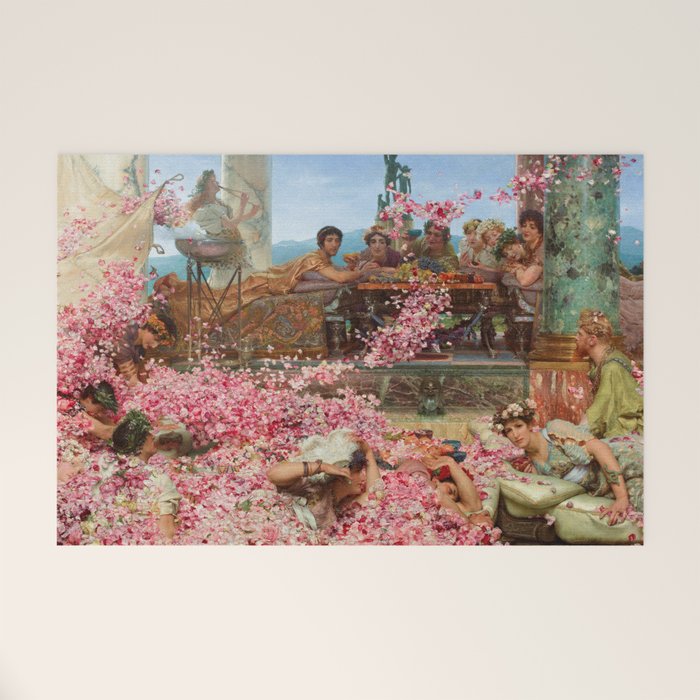 Lawrence Alma-Tadema's The Roses of Heliogabalus,  Roman Elagabalus with rose petals painting Welcome Mat Gallery Image 1