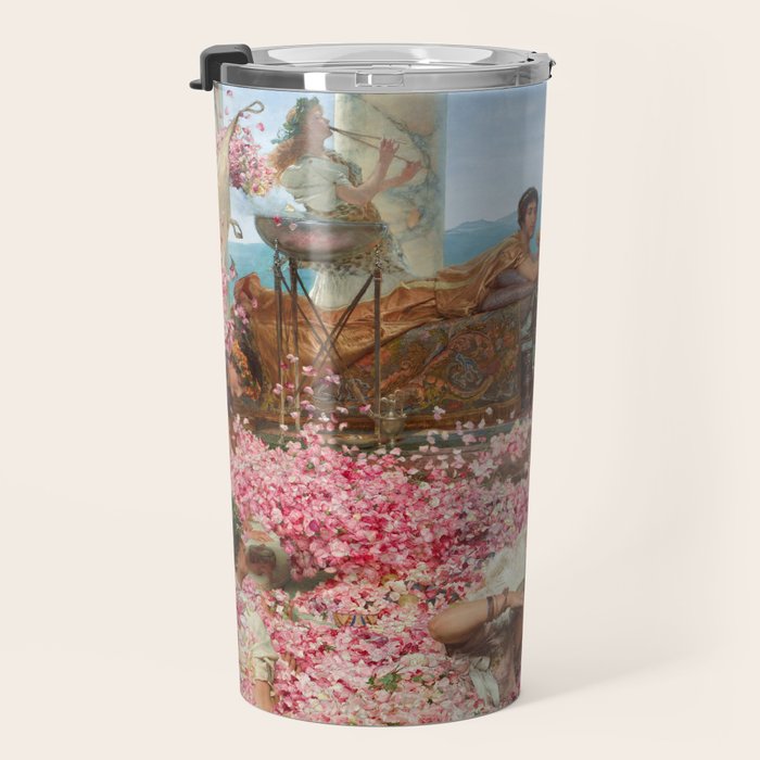 Lawrence Alma-Tadema's The Roses of Heliogabalus,  Roman Elagabalus with rose petals painting Travel Mug Gallery Image 3
