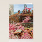 Lawrence Alma-Tadema's The Roses of Heliogabalus,  Roman Elagabalus with rose petals painting Stationery Card Gallery Image 2