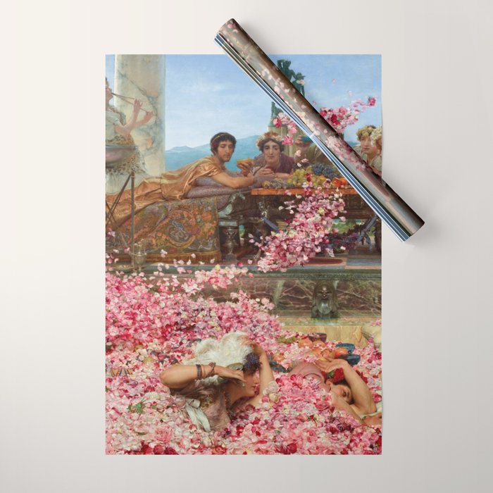 Lawrence Alma-Tadema's The Roses of Heliogabalus,  Roman Elagabalus with rose petals painting Wrapping Paper Gallery Image 1