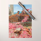 Lawrence Alma-Tadema's The Roses of Heliogabalus,  Roman Elagabalus with rose petals painting Wrapping Paper Gallery Image 1