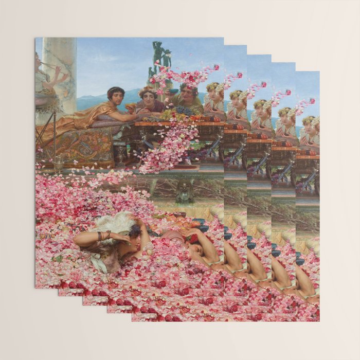 Lawrence Alma-Tadema's The Roses of Heliogabalus,  Roman Elagabalus with rose petals painting Wrapping Paper Gallery Image 3