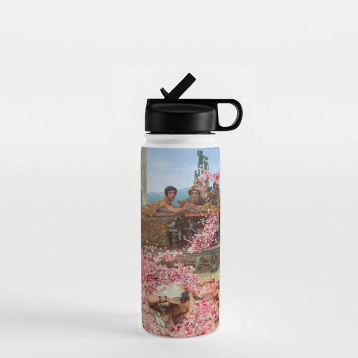 Lawrence Alma-Tadema's The Roses of Heliogabalus,  Roman Elagabalus with rose petals painting Water Bottle Gallery Image 1