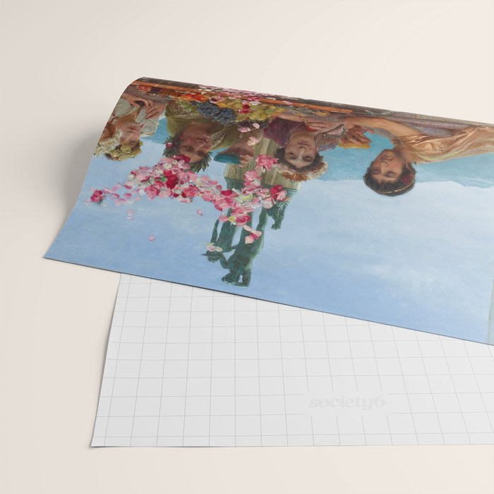Lawrence Alma-Tadema's The Roses of Heliogabalus,  Roman Elagabalus with rose petals painting Wrapping Paper Gallery Image 2