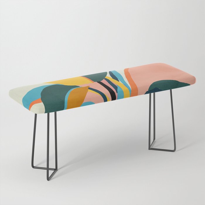 Nature Doesn't Hurry Yet All Is Accomplished, Colorful Botanical Plant Pot Illustration Tropical Bench Gallery Image 1