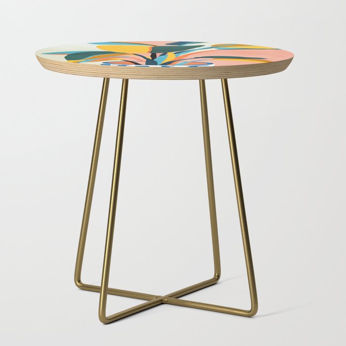 Nature Doesn't Hurry Yet All Is Accomplished, Colorful Botanical Plant Pot Illustration Tropical Side Table Gallery Image 1