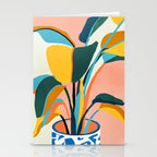 Nature Doesn't Hurry Yet All Is Accomplished, Colorful Botanical Plant Pot Illustration Tropical Stationery Card Gallery Image 2