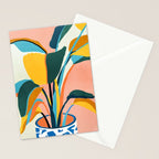 Nature Doesn't Hurry Yet All Is Accomplished, Colorful Botanical Plant Pot Illustration Tropical Stationery Card Gallery Image 2