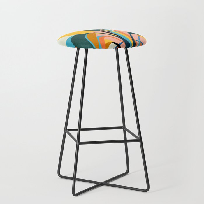 Nature Doesn't Hurry Yet All Is Accomplished, Colorful Botanical Plant Pot Illustration Tropical Stool Gallery Image 1